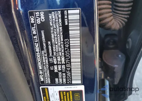 2015 Mercedes-Benz C 300 from USA, damaged, VIN 55SWF4JB7FU057403